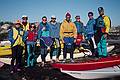 Oct. 5, 1996 - Kayaking from Rye, New Hampshire to the Isles of Shoals (and back).<br />The whole gang (Nancy H., Chris, Joyce, Carl's wife and Carl (guide), Binky, ?, ?. John H.).