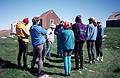 Oct. 5, 1996 - Kayaking from Rye, New Hampshire to the Isles of Shoals (and back).<br />The group around the ranger on Smuttynose Island.