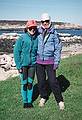 Oct. 5, 1996 - Kayaking from Rye, New Hampshire to the Isles of Shoals (and back).<br />Joyce and Nancy H. on Smuttynose Island.