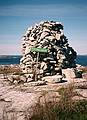 Oct. 5, 1996 - Kayaking from Rye, New Hampshire to the Isles of Shoals (and back).<br />"Stone Carin" (cairn).