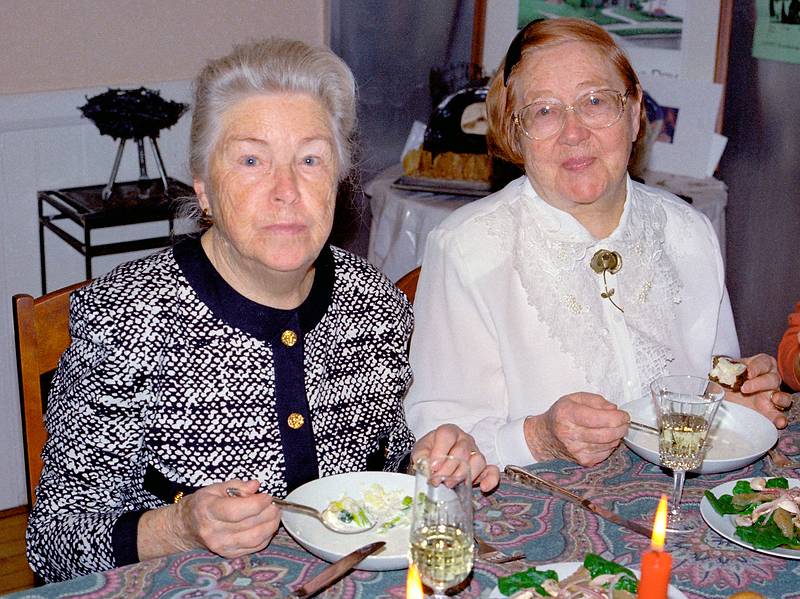 Dec. 24, 1996 - Christmas Eve at our home in Merrimac, Massachusetts.<br />Sisters Mirdza and Velta.