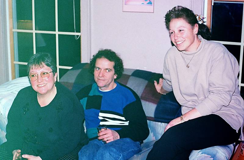 Jan. 18, 1997 - At Tom and Kim's for Marie's 75th birthday, South Hampton, New Hampshire.<br />Norma, Paul, and Kim.