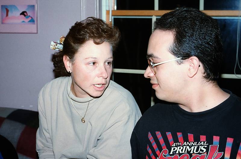 Jan. 18, 1997 - At Tom and Kim's for Marie's 75th birthday, South Hampton, New Hampshire.<br />Kim and Carl.