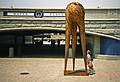 June 21, 1997 - Convergence X Festival in Providence, Rhode Island.<br />Joyce studying the sculpture.