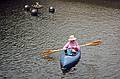 June 21, 1997 - Convergence X Festival in Providence, Rhode Island.<br />Kayaker and a fire platform on the Providence River.