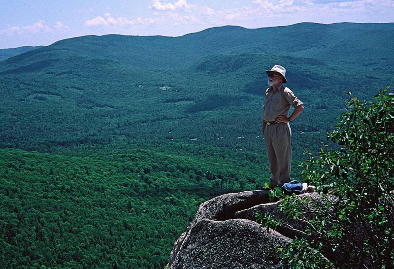 June 28, 1997 - Hika along the Dickey-Welch Trail, White Mountains, New Hampshire.<br />Egils on way down from Dickey.