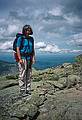 August 29, 1997 - Mt. Lafayette, New Hampshire, hike.<br />Joyce on Little Haystack Mtn.