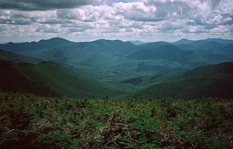 August 29, 1997 - Mt. Lafayette, New Hampshire, hike.<br />View east from Franconia Ridge Trail north of Little Haystack Mtn.