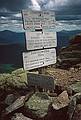 August 29, 1997 - Mt. Lafayette, New Hampshire, hike.<br />Trail signs atop Mt. Lafayette.