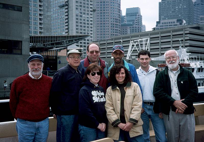 Sept. 26, 1997 - Boston Harbor, Massachusetts.<br />Bill's group outing to George's Island.<br />Most of the group: Ed, George, Claudia, Bill , AnneMarie , Horace, Aaron, Egils