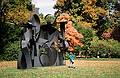 Oct. 12, 1997 - Storm King Arts Center, Mountainville, New York.<br />Joyce admiring Louise Nevelson's 'City on the High Mountain'.