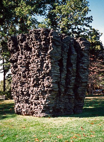 Oct. 12, 1997 - Storm King Arts Center, Mountainville, New York.<br />Ursula von Rydingsvard's 'For Paul', cedar and graphite.