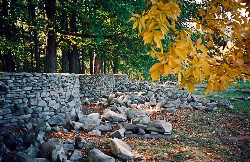 Oct. 12, 1997 - Storm King Arts Center, Mountainville, New York.<br />Andy Goldsworthy's 'Storm King Wall', under construction when this photo was taken.