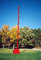Oct. 12, 1997 - Storm King Arts Center, Mountainville, New York.<br />Joyce at the base of Tal Streeter's 'Endless Column'.