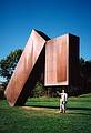 Oct. 12, 1997 - Storm King Arts Center, Mountainville, New York.<br />A visitor being photographed under Menashe Kadishman's 'Suspended'.