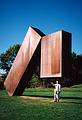 Oct. 12, 1997 - Storm King Arts Center, Mountainville, New York.<br />A visitor being photographed under Menashe Kadishman's 'Suspended'.