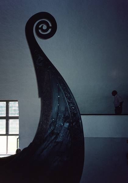 August 9, 1997 - Oslo, Norway.<br />Front of a Viking ship in museum.