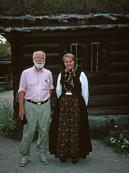 August 10, 1997 - Norwegian Folk Museum , Oslo, Norway.<br />Egils and Norwegian girl in traditional dress.