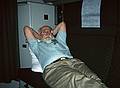 Egils relaxing in our little room on the train to Florida.<br />May 18, 1998 - Lorton, Virginia.