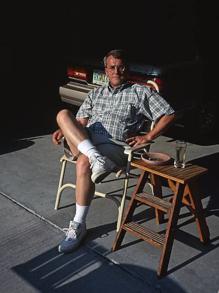 Uldis taking it easy in front of the garage.<br />May 19, 1998 - At Uldis and Edite's in Orange Park, Florida.