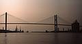 This bridge spans the Savannah River.<br />May 24, 1998 - Talmadge Memorial Bridge, Savannah, Georgia.