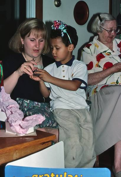 Laila, Eriks, and Velta.<br />Laila's graduation party.<br />June 21, 1998 - Manchester by the Sea, Massachusetts.