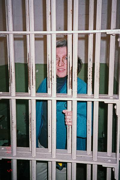 Joyce behind bars at Alcatraz.<br />Nov. 5, 1998 - San Francisco, California.