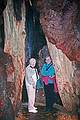 Marie and Joyce inside a burned out redwood.<br />Nov. 6, 1998 - Muir Woods National Monument, Marin County, California.