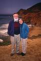Egils and Joyce.<br />Sunset along highway CA-1.<br />Nov. 8, 1998 - South of San Francisco.