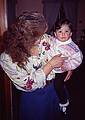 Kim with Arianna.<br />Thanksgiving dinner.<br />Nov. 26, 1998 - At Merrimac, Massachusetts.