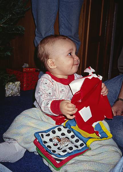 Josie, Becky's first.<br />Christmas tree decorating party.<br />Dec. 22, 1998 - Merrimac, Massachusetts.