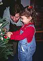 Ana and her granddaughter Elizabeth.<br />Christmas tree decorating party.<br />Dec. 22, 1998 - Merrimac, Massachusetts.