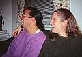 Eric and Ruth.<br />Christmas tree decorating party.<br />Dec. 22, 1998 - Merrimac, Massachusetts.