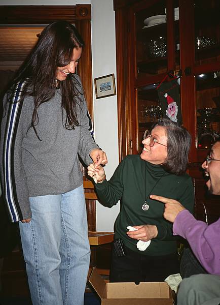 Melody, Joyce, and Eric.<br />Christmas tree decorating party.<br />Dec. 22, 1998 - Merrimac, Massachusetts.