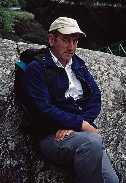 Terry Carruthers, our guide to 'Semitropical Coast of Southern Ireland".<br />In Glengarriff, waiting for boat ride to Garinish Island.<br />August 30, 1999 (Day 2) - Out of Bantry, County Cork, Ireland.