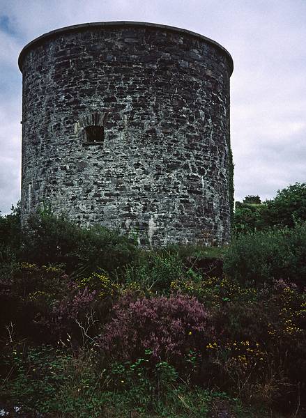 Martelo Tower, 18th century, built to defend against Napoleon, 1st in Ireland.<br />On Garinish (Ilnacullin) Island off Glengarriff.<br />August 30, 1999 (Day 2) - Out of Bantry, County Cork, Ireland.