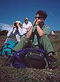 Terry checking out the horizon while Pol entertains us with his harmonica.<br />August 31, 1999 (Day 3) - Cape Clear Island, Ireland.