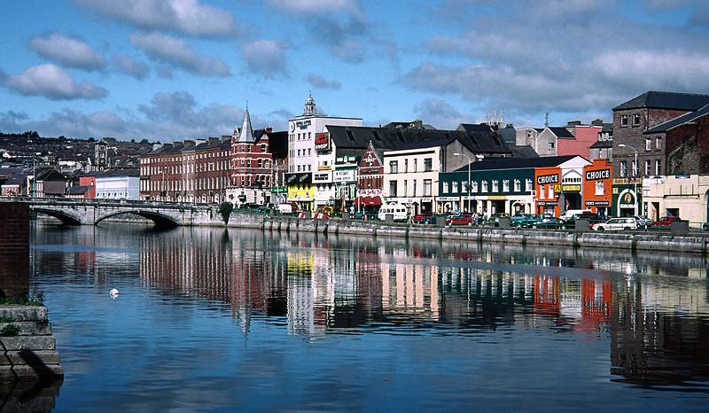 St. Patricks Bridge over River Lee and St. Patricks Quay.<br />Sept. 3, 1999 (Day 6) - Cork, County Cork, Ireland.