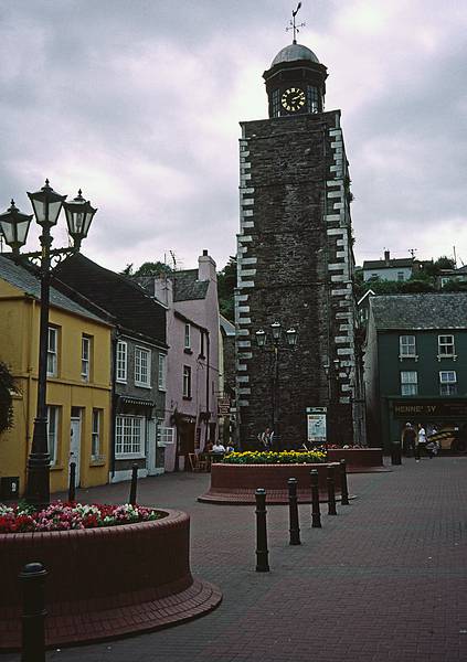 Market Square and Clock Gate.<br />Sept. 3, 1999 (Day 6) - Youghal, County Cork, Ireland.