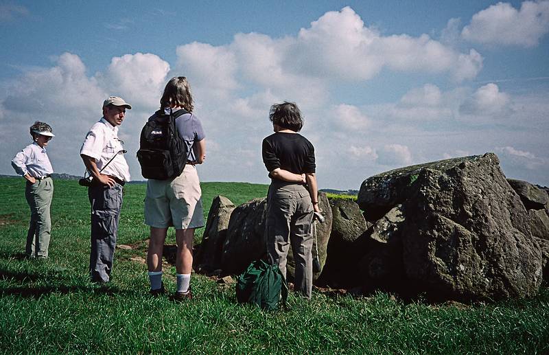 Ann, Terry, Leann, and Joyce<br />Sept. 5, 1999 (Day 8) - Wedge tomb somewhere between Ballymacarbry and Tramore, Ireland.