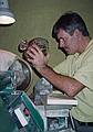 Noel Power, Master Cutter.<br />Sept. 5, 1999 (Day 8) - Waterford Crystal Works, Waterford, Ireland.