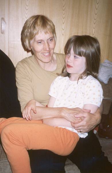 July 15, 2000 - Raykjavik, Iceland.<br />Benna (Inga's mother) holding Dagbjrt (Inga's daughter).