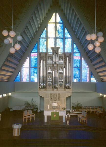 July 16, 2000 - Reykjavik, Iceland.<br />Dagbjrt, interior of Inga's church where Gujon  will be christened.