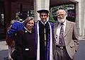 Joyce, Julian, and Egils.<br />Julian's graduation from medical school.<br />May 12, 2000 - New York, New York.