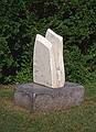 A cleaved marble rock.<br />Opening of the Moses Kent House Outdoor Sculpture Exhibit.<br />June 25, 2000 - Exeter, New Hampshire.