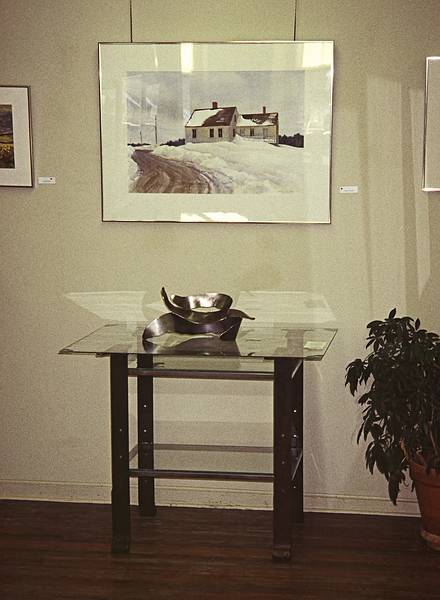 Joint exhibit of Joyce's sculpturtes and Audrey Bechler's paintings.<br />Sept. 17, 2000 - Newburyport Art Association, Newburyport, Massachusetts.