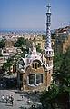 July 6, 2000 - Barcelona, Spain.<br />Another Gaudi building at Gell Park.
