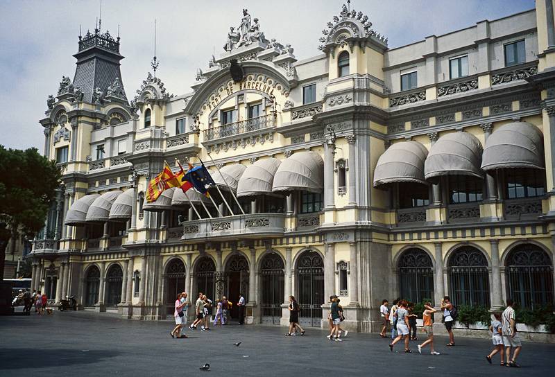 July 7, 2000 - Barcelona, Spain.<br />The port authority building.
