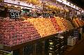 July 7, 2000 - Barcelona, Spain.<br />Fruit stand at the Mercat de Sant Josep off the Ramblas.