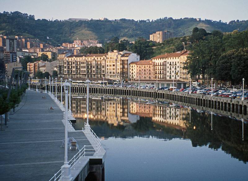 July 7, 2000 - Bilbao, Spain.<br />Along the Rio Nervion.